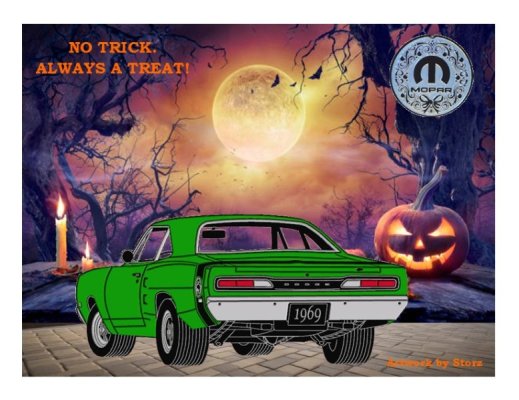 2025 1969 SUPER BEE REAR VIEW PUMPKIN & MOON Halloween NO TRICK.jpg