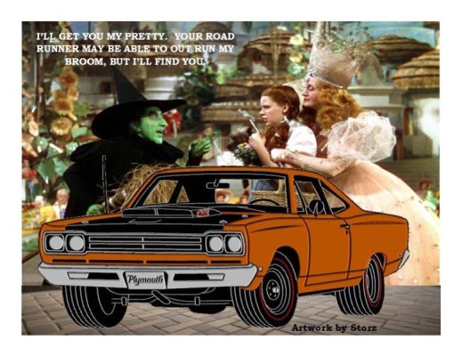 2025 1969 ROAD RUNNER ORANGE FRNT VIEW WIZARD OF OZ WITCH OF WEST SCENE BG.jpg