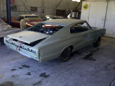 66 charger at body shop.jpg