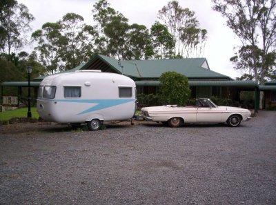 1964 Plymouth fury convertible with 1963 Sunliner caravan