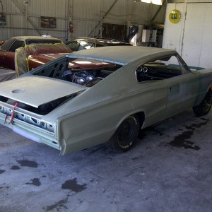 66 charger at body shop.jpg