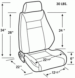 Pro Car-Scat Elite 1100 #51 demensions sketch.gif