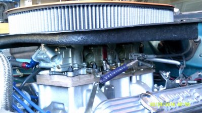 68 RR #30 A-12 6bbl pan & fresh air air-cleaner w-phenolic spacers.JPG 68 RR #30 A-12 6bbl pan & fresh air air-cleaner w-phenolic spacers.JPG