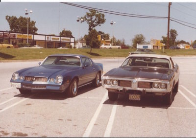 Tom R. Camaro and Steve's Charger, 1980.jpeg