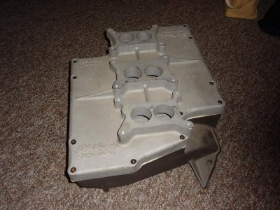 Intake Edelbrock STR-14-6 RB440 cross ram top & base before Mods.jpg