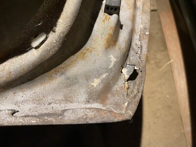 RH Door Inside - Rear Corner Damage.JPG